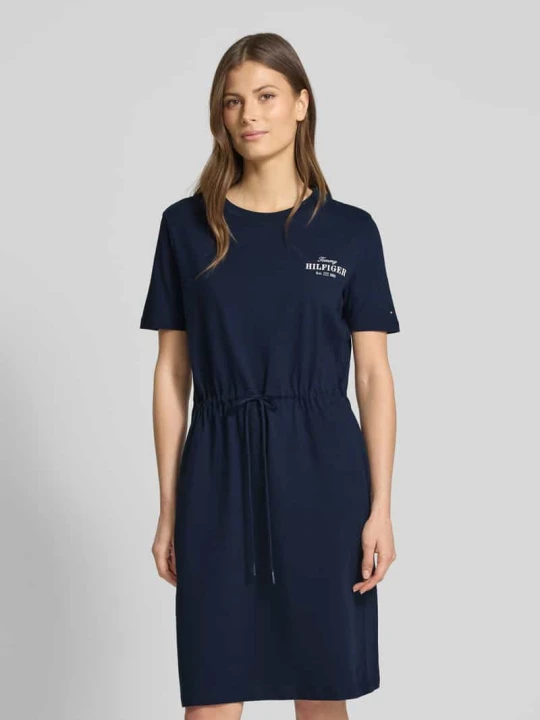 Zdjęcie produktu Sukienka casualowa o kroju oversized z czystej bawełny Tommy Hilfiger Granatowy