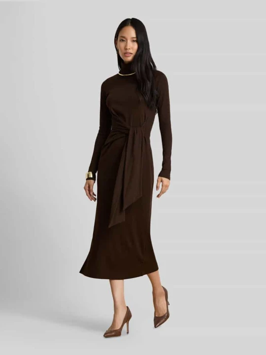 Zdjęcie produktu Sukienka casualowa o kroju regular fit z mieszanki bawełny i modalu Lauren Ralph Lauren Ciemnobrązowy