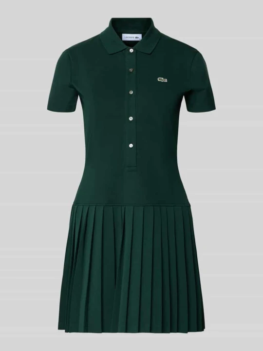 Zdjęcie produktu sukienka casualowa o kroju regular fit z mieszanki bawełny Lacoste Ciemnozielony