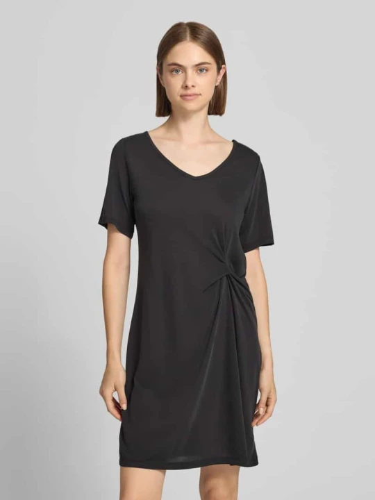 Zdjęcie produktu sukienka casualowa o kroju regular fit z mieszanki wiskozy model 'ANORA' Pieces Czarny