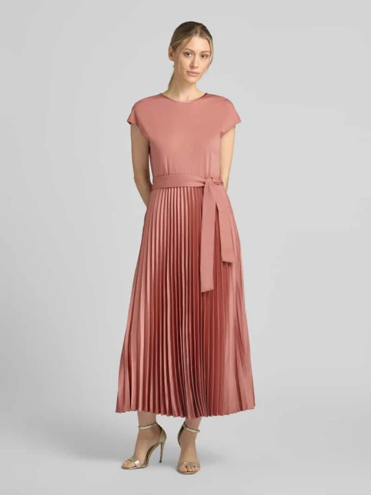 Zdjęcie produktu sukienka casualowa o kroju regular fit z plisowaną spódnicą model 'GELA' Weekend Max Mara Terakotowy