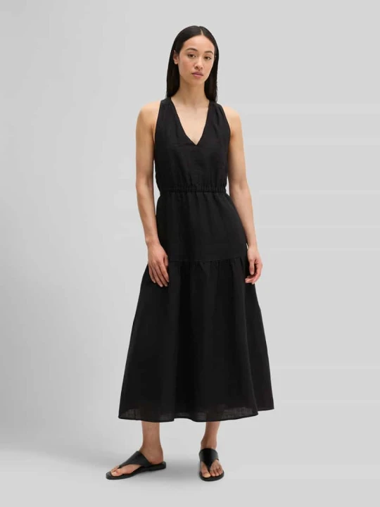 Zdjęcie produktu Sukienka casualowa o kroju relaxed fit z czystego lnu Marc O'Polo Czarny