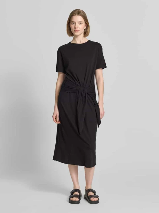 Zdjęcie produktu Sukienka casualowa o kroju relaxed fit z czystej bawełny Tommy Hilfiger czarny