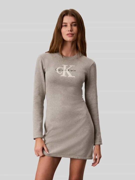 Zdjęcie produktu Sukienka casualowa o kroju slim fit z czystej bawełny Calvin Klein Jeans Średnioszary melanż