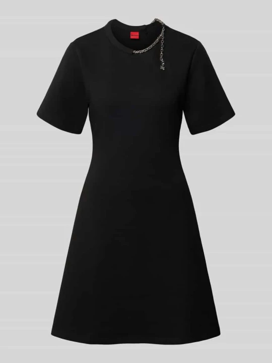 Zdjęcie produktu sukienka casualowa o kroju slim fit z mieszanki bawełny model 'Neriet' Hugo Czarny