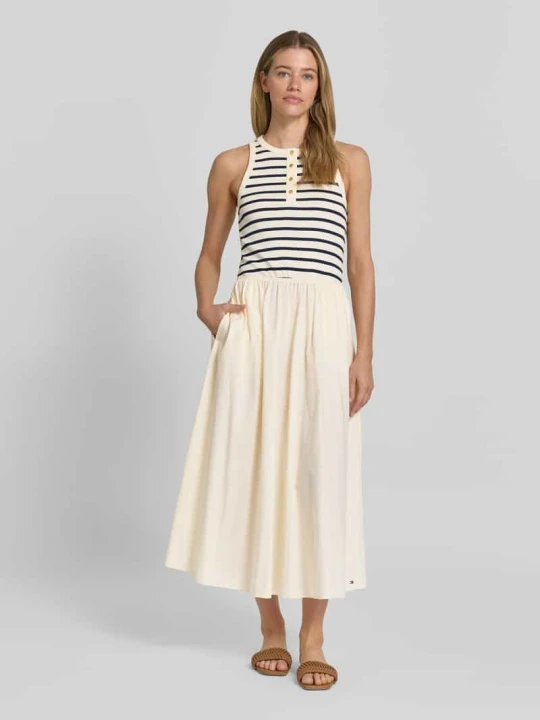 Zdjęcie produktu Sukienka casualowa o linii a z czystej bawełny Tommy Hilfiger Écru