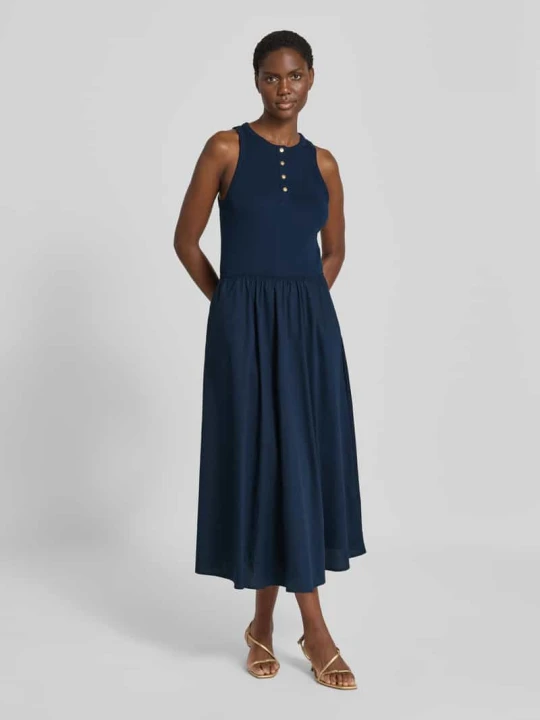 Zdjęcie produktu Sukienka casualowa o linii a z czystej bawełny Tommy Hilfiger Granatowy