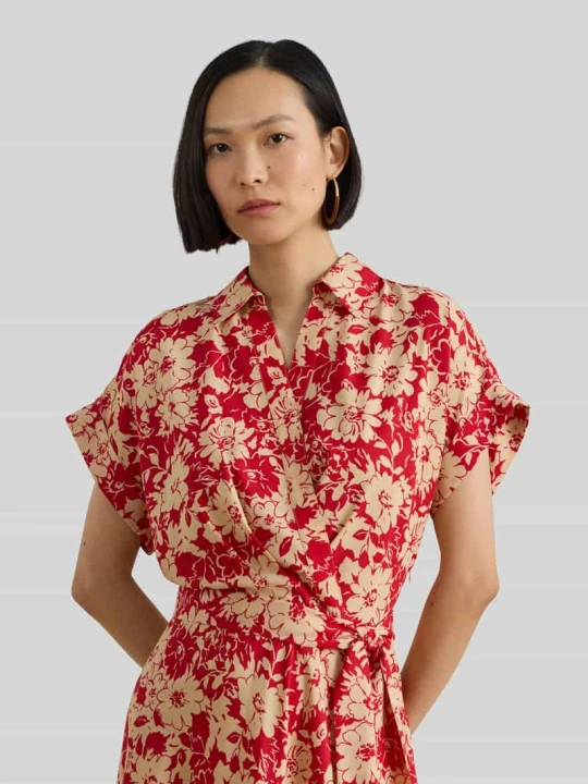 Zdjęcie produktu Sukienka casualowa o linii A z odpinanym, dopasowanym materiałowo paskiem. Lauren Ralph Lauren
