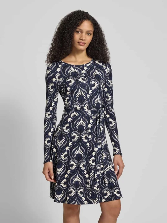 Zdjęcie produktu Sukienka casualowa o taliowanym kroju z Mieszanka wiskozy Model 'SAVANA' Weekend Max Mara Granatowy