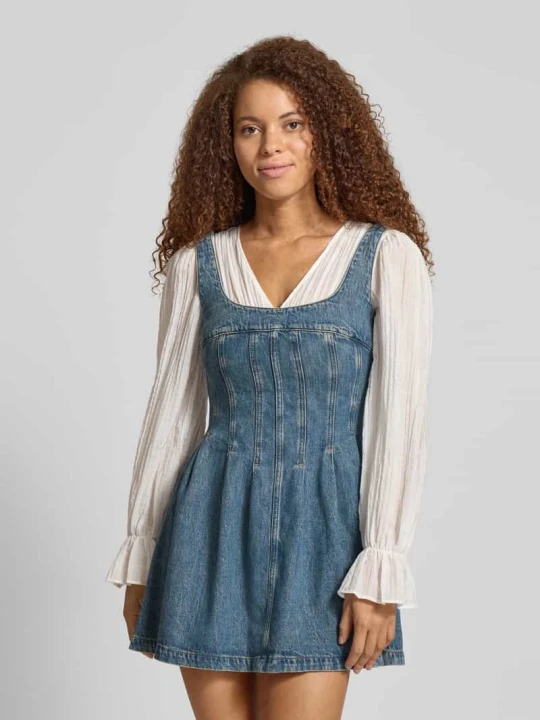 Zdjęcie produktu Sukienka casualowa taliowana z czystej bawełny Tommy Jeans Jeansowy niebieski