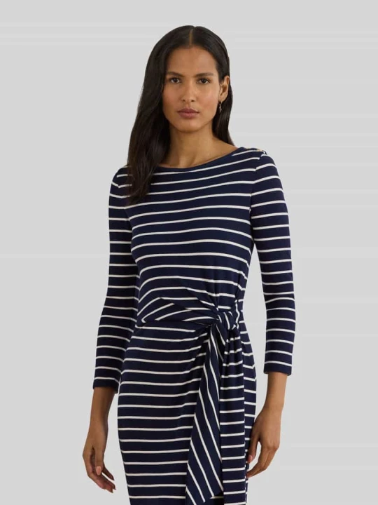 Zdjęcie produktu Dopasowana sukienka casualowa z mieszanki bawełny Lauren Ralph Lauren Granatowy