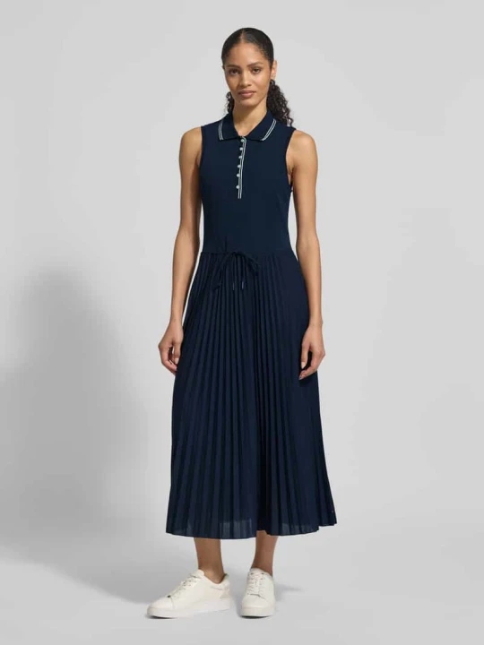 Zdjęcie produktu Taliowana sukienka casual z mieszanki bawełny Tommy Hilfiger Granatowy