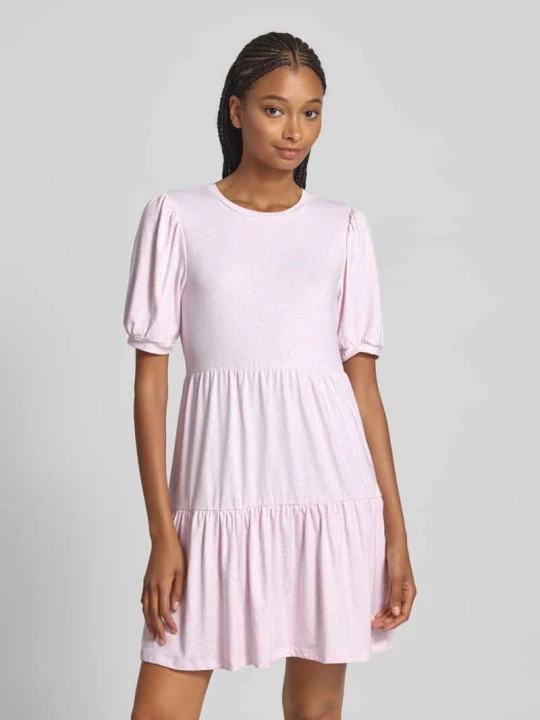 Zdjęcie produktu Sukienka casualowa z wzorem na całej powierzchni model 'NALA' Pieces Mocnoróżowy