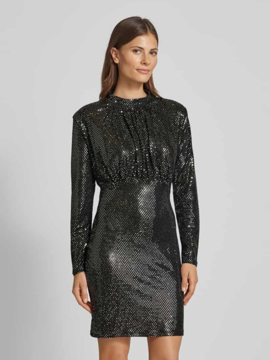 Zdjęcie produktu Sukienka cekinowa dopasowana z poduszkami na ramionach model ‘EVALINE’ Vero Moda Antracytowy