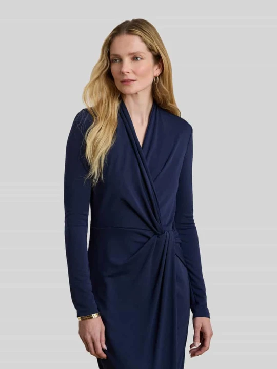 Zdjęcie produktu Sukienka do kolan w stylu kopertowym Lauren Ralph Lauren Granatowy