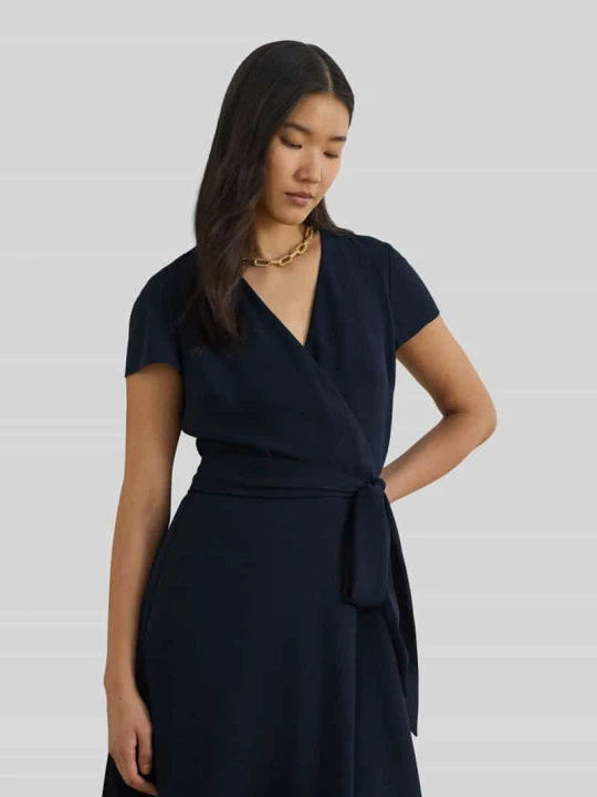 Zdjęcie produktu Sukienka do kolan w stylu kopertowym Lauren Ralph Lauren Granatowy