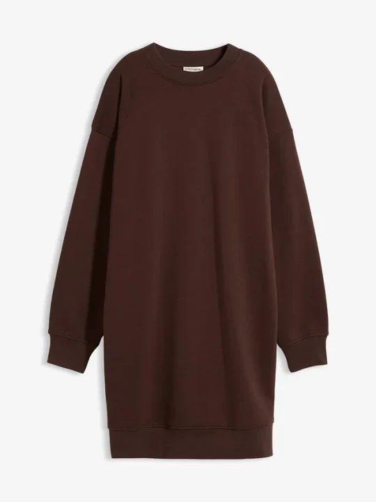 Zdjęcie produktu Sukienka dresowa oversized BonPrix brązowy