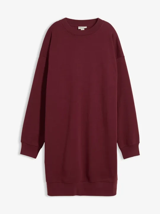 Zdjęcie produktu Sukienka dresowa oversized BonPrix czerwony