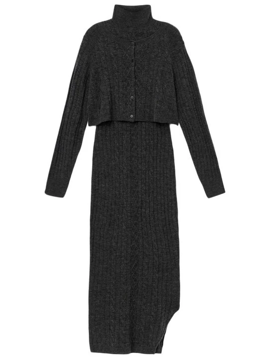 Zdjęcie produktu Sukienka dzianinowa AllSaints ciemnoszary melanż