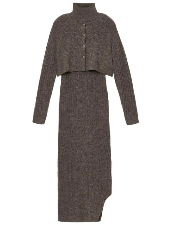 Zdjęcie produktu Sukienka dzianinowa AllSaints brązowy