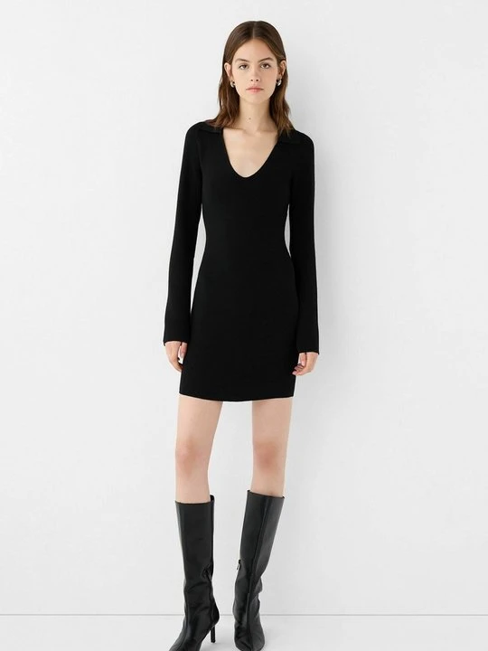 Zdjęcie produktu Sukienka dzianinowa Bershka czarny
