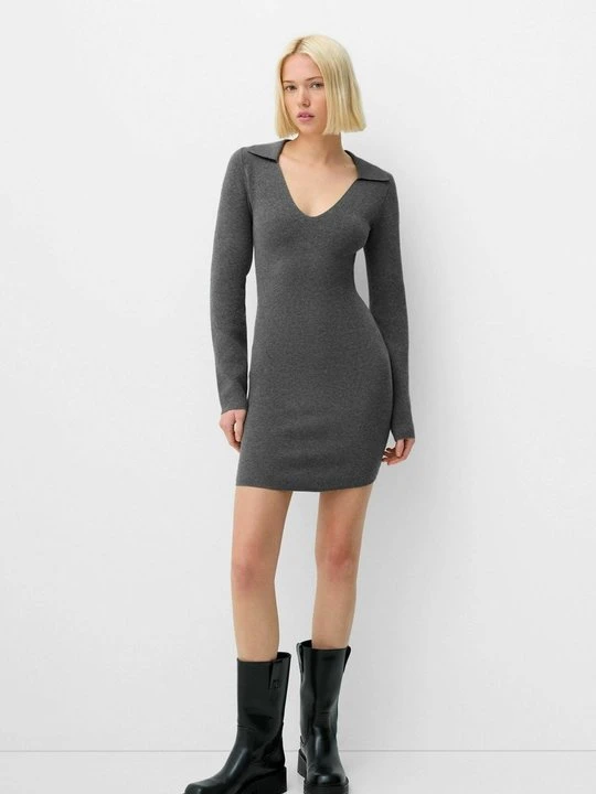 Zdjęcie produktu Sukienka dzianinowa Bershka ciemnoszary