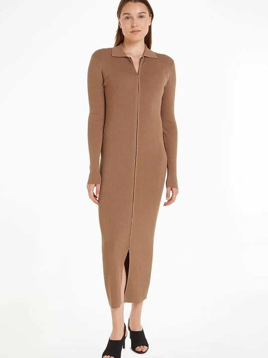 Zdjęcie produktu Sukienka dzianinowa Calvin Klein brązowy