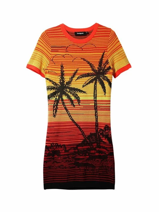 Zdjęcie produktu Sukienka dzianinowa Desigual pomarańczowy