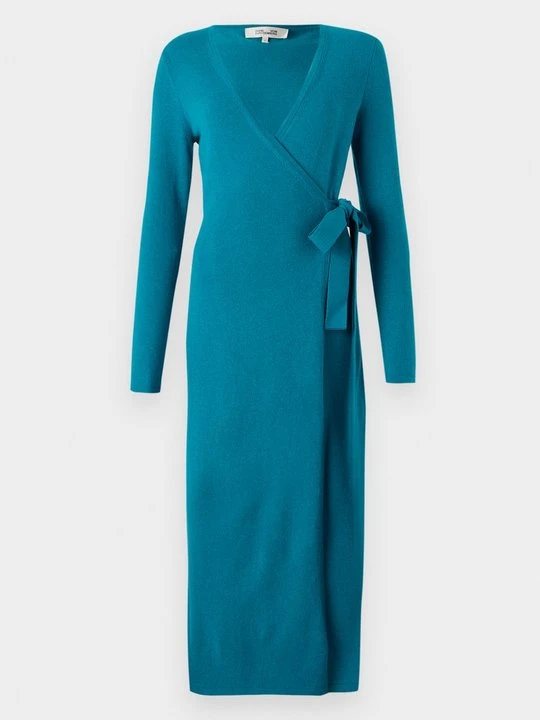 Zdjęcie produktu Sukienka dzianinowa Diane Von Furstenberg ciemnozielony