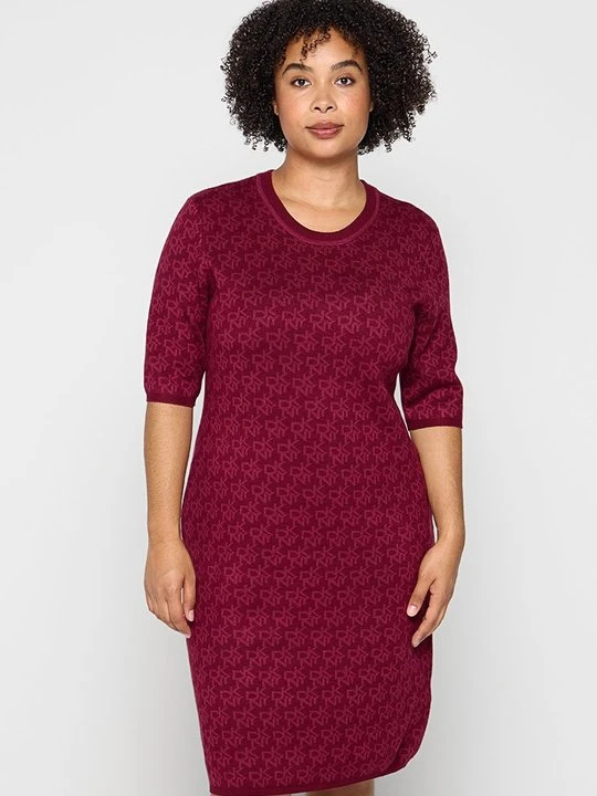 Zdjęcie produktu Sukienka dzianinowa DKNY bordowy