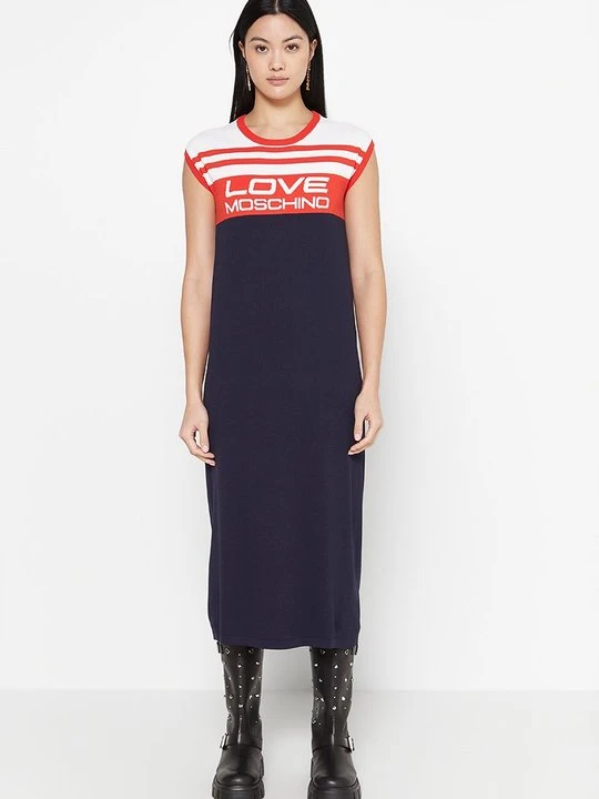 Zdjęcie produktu Sukienka dzianinowa LOVE MOSCHINO czerwony