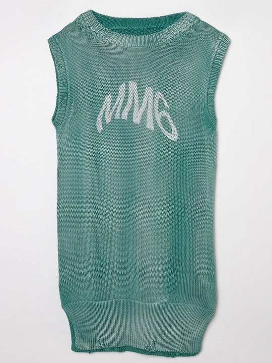 Zdjęcie produktu Sukienka dzianinowa MM6 Maison Margiela ciemnozielony