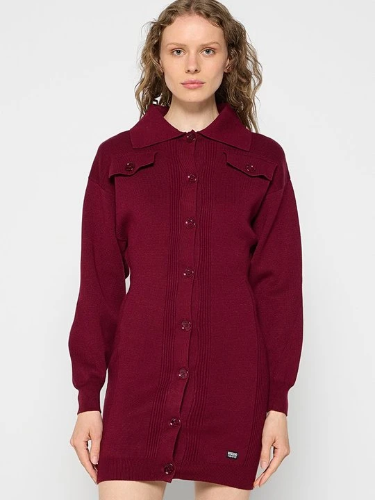 Zdjęcie produktu Sukienka dzianinowa MOSCHINO bordowy