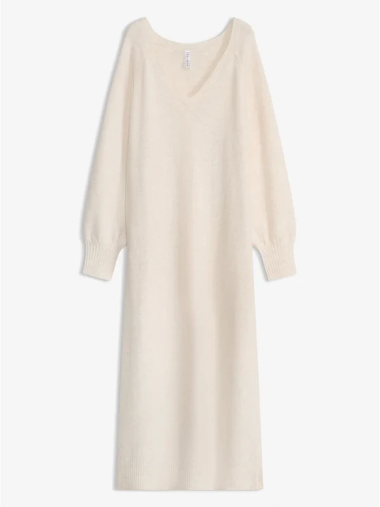 Zdjęcie produktu Sukienka dzianinowa oversize midi BonPrix beżowy