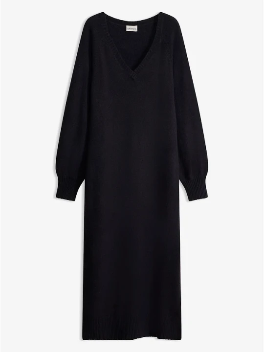 Zdjęcie produktu Sukienka dzianinowa oversize midi BonPrix czarny