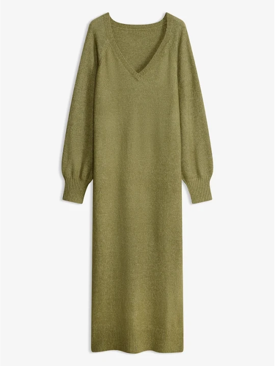 Zdjęcie produktu Sukienka dzianinowa oversize midi BonPrix zielony