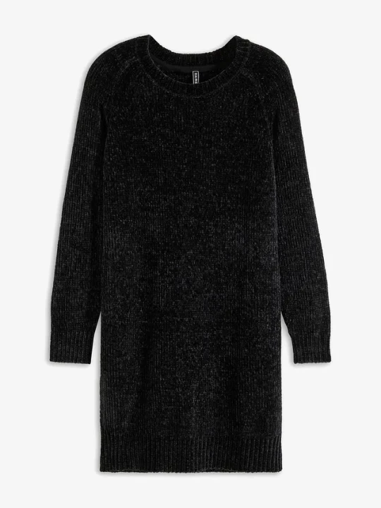 Zdjęcie produktu Sukienka dzianinowa oversize z szenili BonPrix czarny