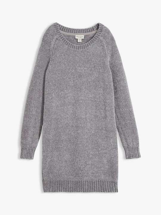 Zdjęcie produktu Sukienka dzianinowa oversize z szenili BonPrix szary