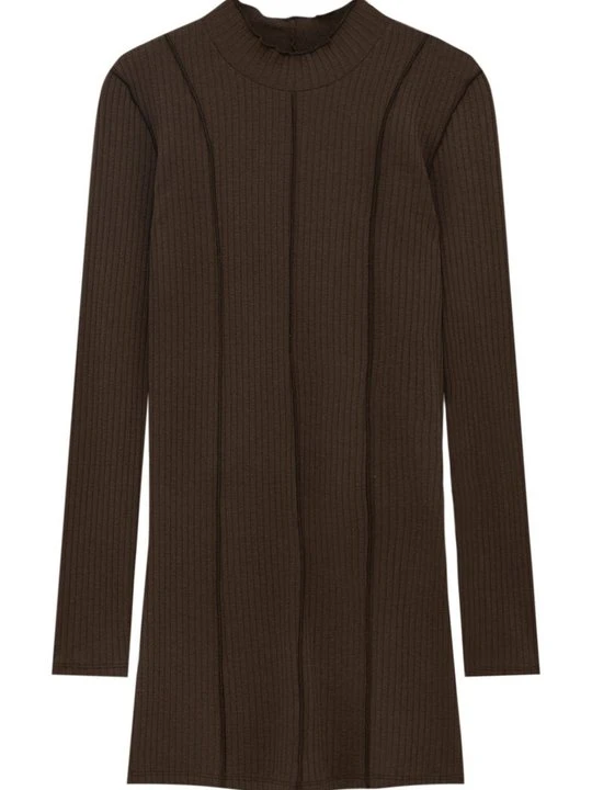 Zdjęcie produktu Sukienka dzianinowa PULL&BEAR ciemnobrązowy melanż