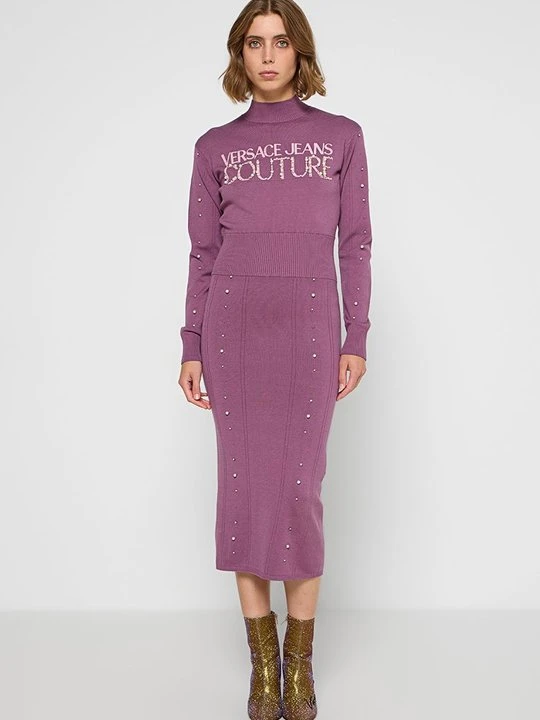 Zdjęcie produktu Sukienka dzianinowa Versace Jeans Couture liliowy