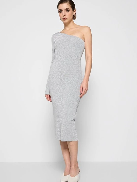 Zdjęcie produktu Sukienka dzianinowa Victoria Beckham srebrny