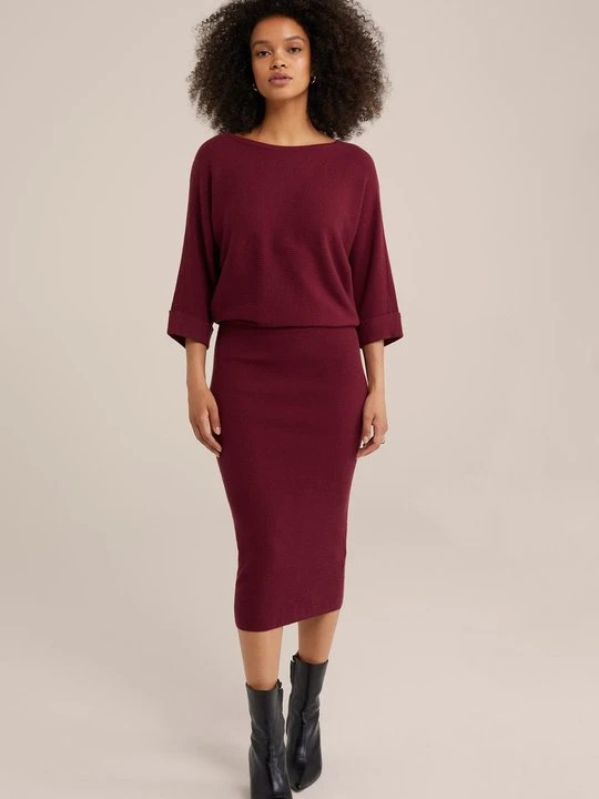 Zdjęcie produktu Sukienka dzianinowa WE Fashion czerwony