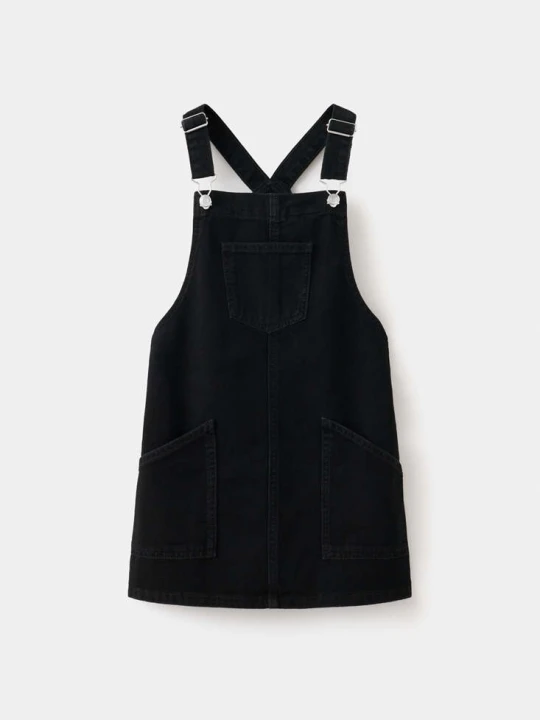 Zdjęcie produktu Sukienka dżinsowa na szelkach z kieszeniami black denim - Dzieci - MANGO KIDS