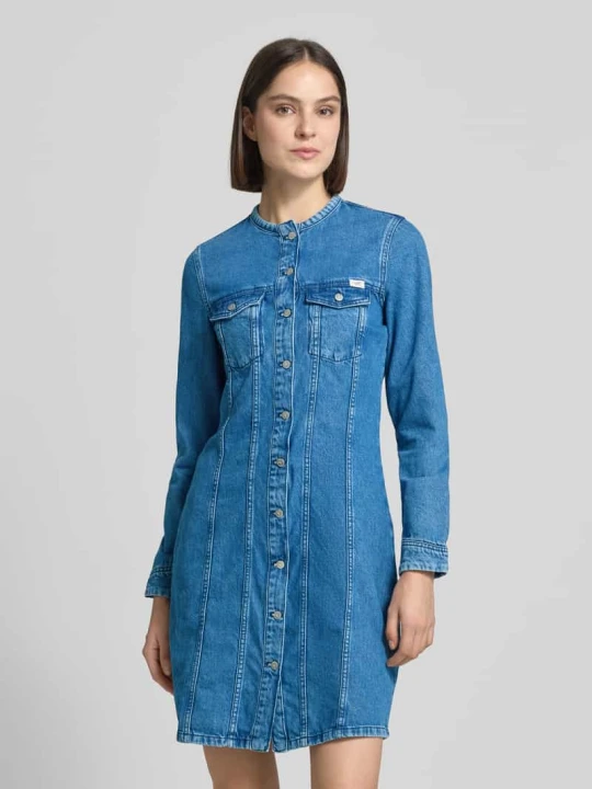Zdjęcie produktu Sukienka dżinsowa z kieszeniami na piersi model 'PAOLA ALTO' Mustang Jeansowy niebieski