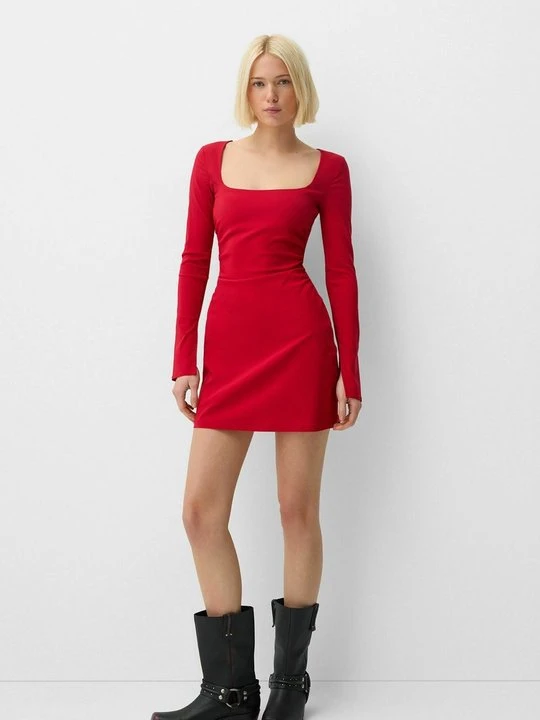 Zdjęcie produktu Sukienka etui Bershka czerwony
