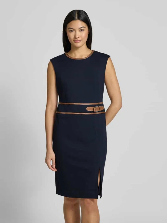 Zdjęcie produktu Sukienka etui o długości do kolan z okrągłym dekoltem model ‘KIRENA’ Lauren Ralph Lauren Granatowy