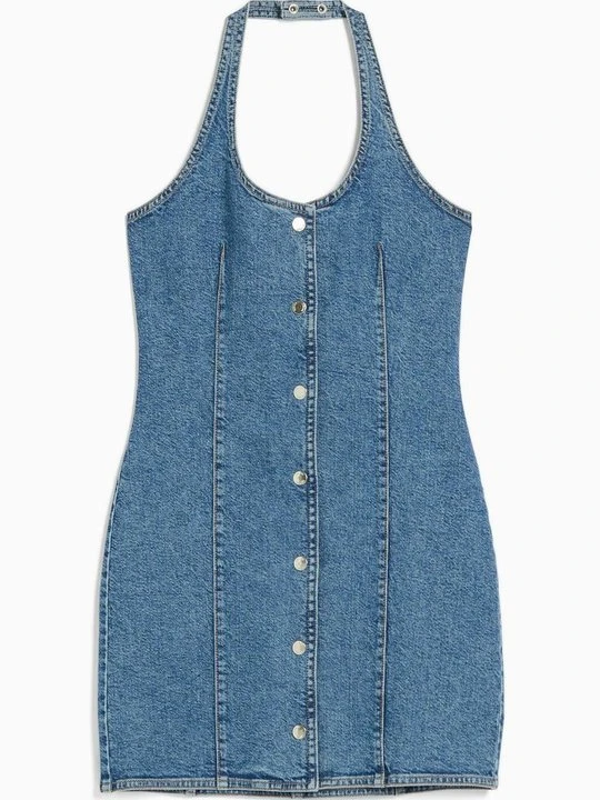 Zdjęcie produktu Sukienka jeansowa Bershka jasnoniebieski denim