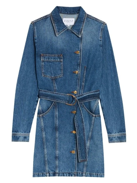 Zdjęcie produktu Sukienka jeansowa CLAUDIE PIERLOT niebieski denim