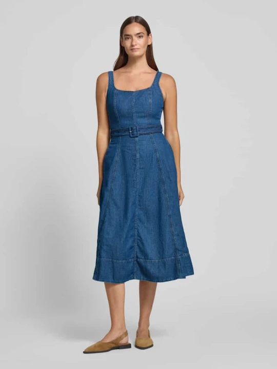 Zdjęcie produktu Sukienka jeansowa Fit and Flare z czystej bawełny Tommy Hilfiger Błękitny melanż