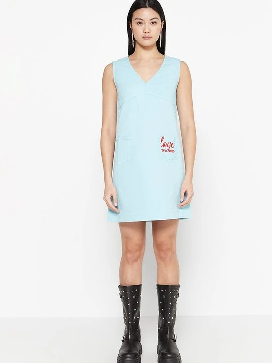 Zdjęcie produktu Sukienka jeansowa LOVE MOSCHINO turkusowy